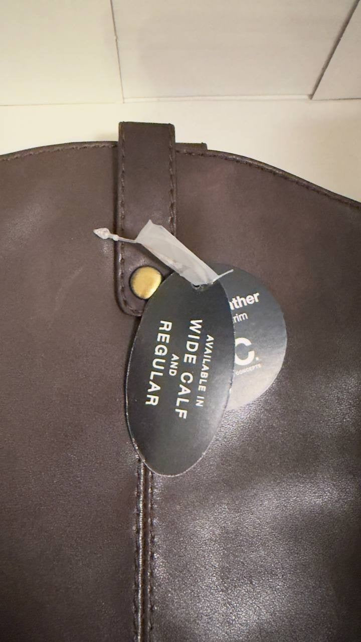 I.N.C.  Riding  Boots  Chocolate  Leather  6.5M  WC  New  $189.90