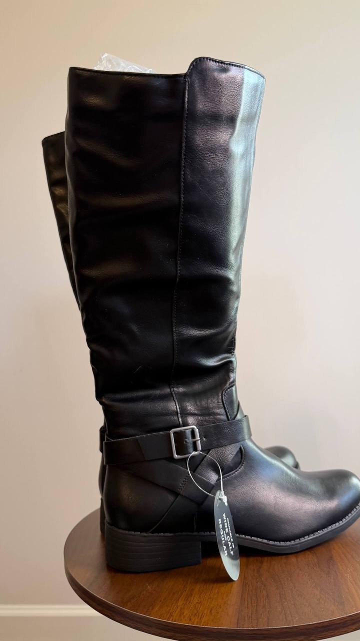 Style & Co Margoo Riding Boots Black 9.5M Man‑Made $79.90 NWB