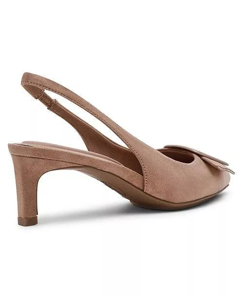 Anne Klein Women’s Ilanna Slingback Pumps Taupe 7.5M Man‑Made MSRP $89 NWB