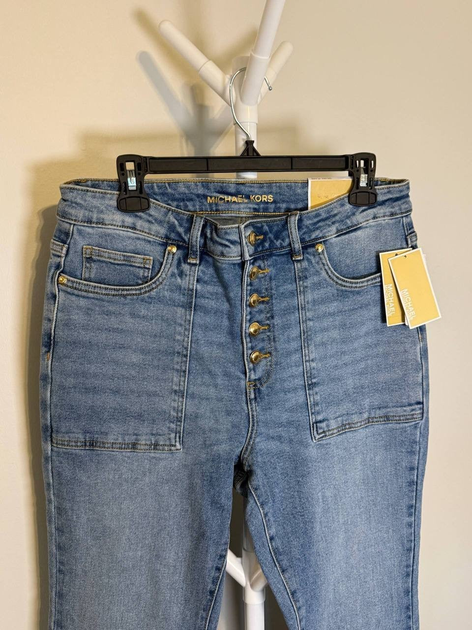 Michael Kors High-Waisted Button-Fly Jeans – Size 10 – NWT