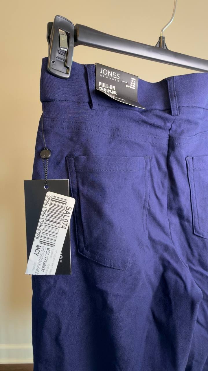 Jones New York Pull-On Trouser Navy PXS NWT $79.50