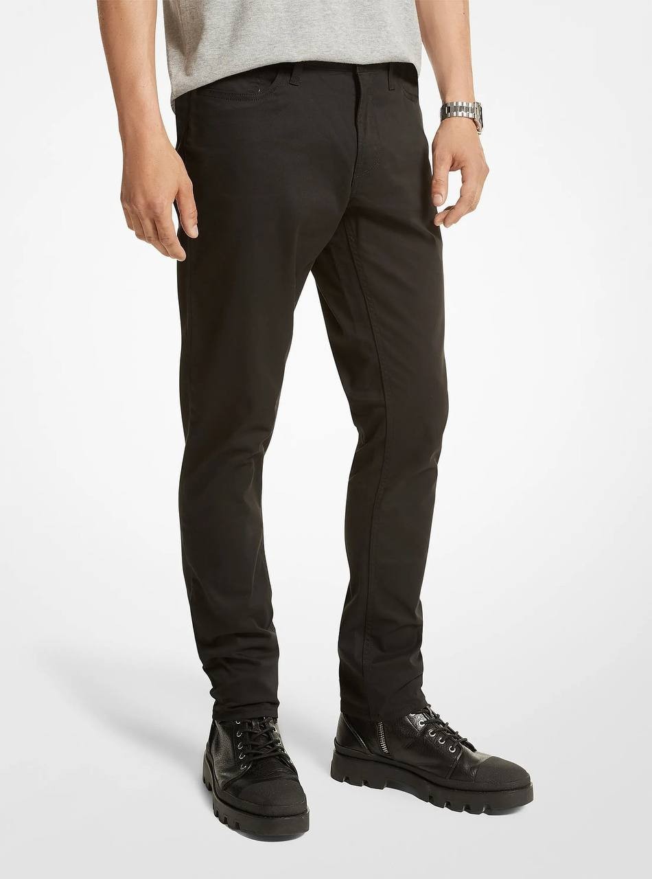 Michael Kors Parker Slim‑Fit Stretch‑Twill Pants Black 34/30 NWT $95