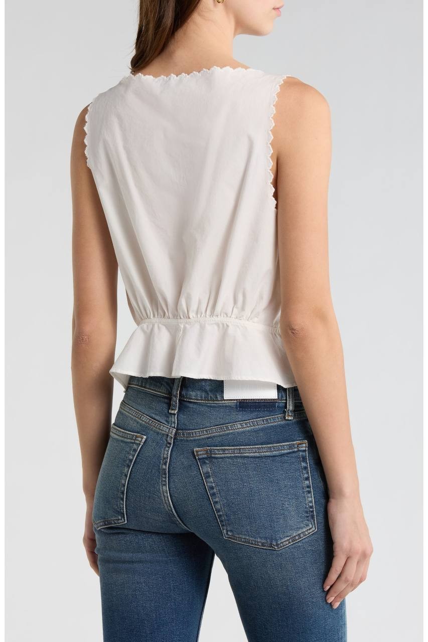Re/Done Women’s Jerry Eyelet Tank Vintage White XS NWT $195