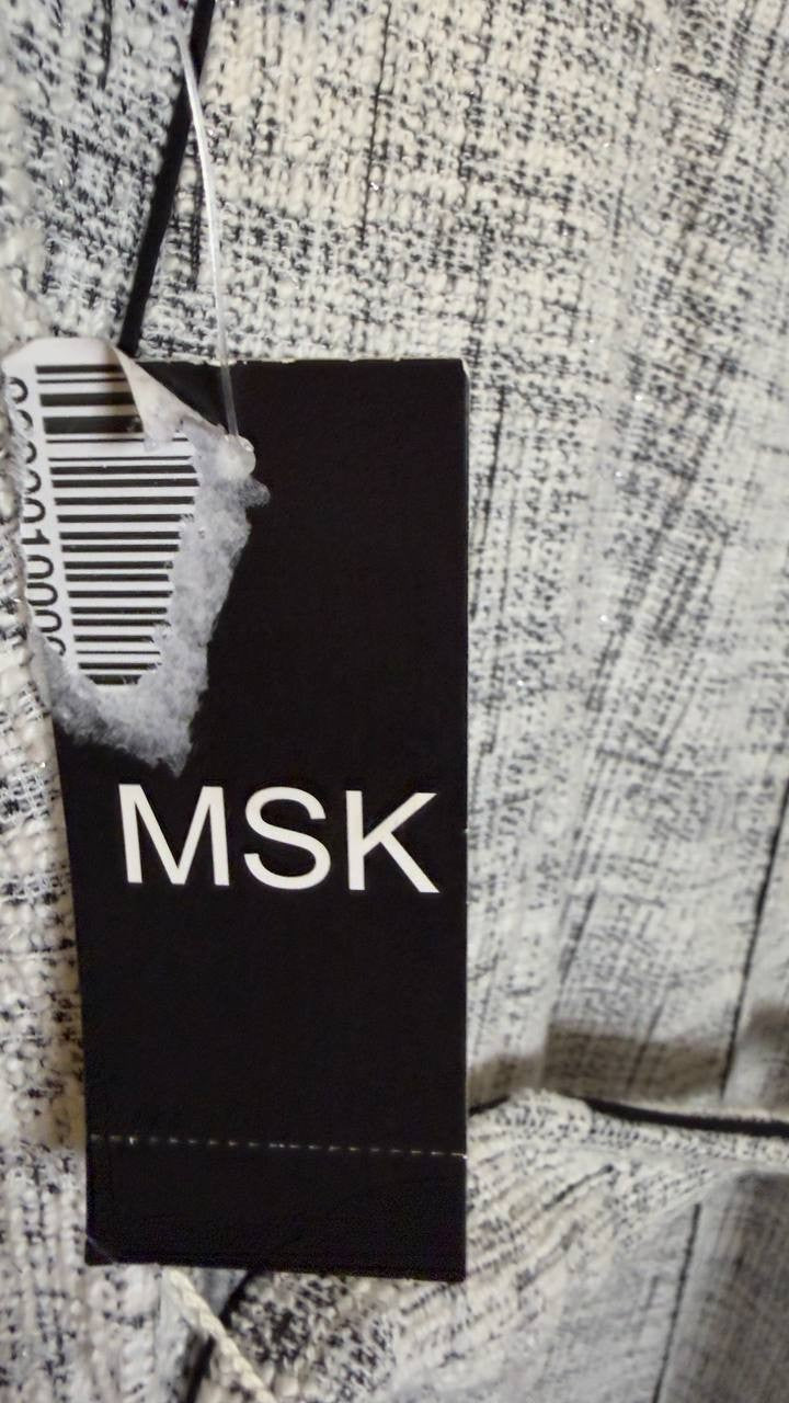 MSK Short‑Sleeve Crewneck Knit Dress Bright White L NWT $109