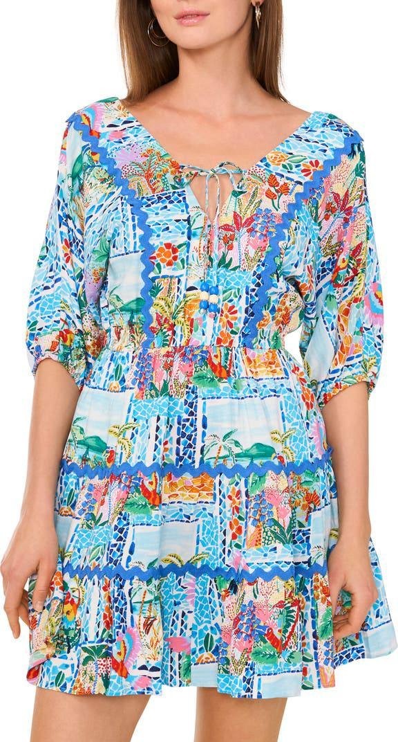 Vince Camuto Balloon‑Sleeve Tiered Fit‑and‑Flare Dress – Size L – NWT – $89