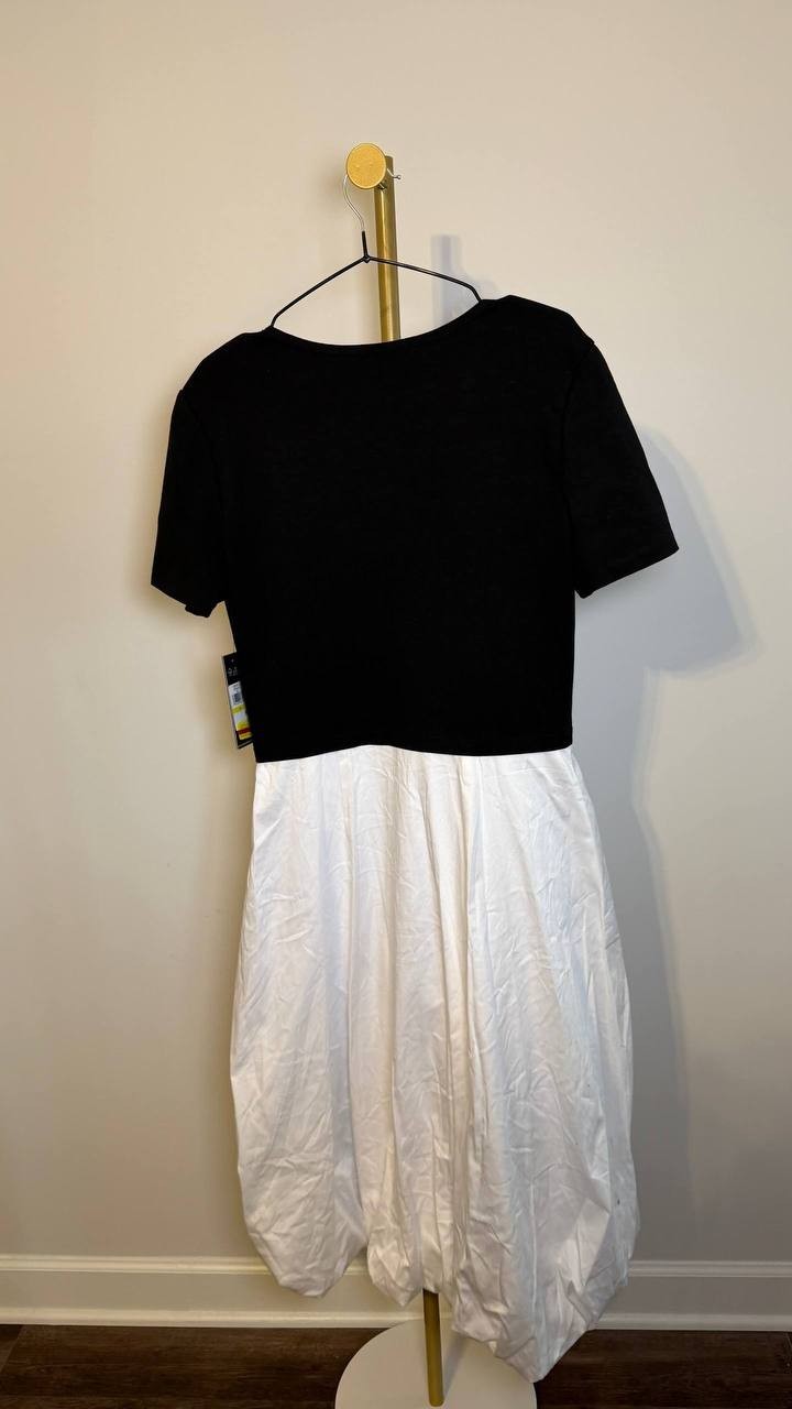 Karl Lagerfeld Paris Bubble Skirt Midi Dress Black M NWT $169