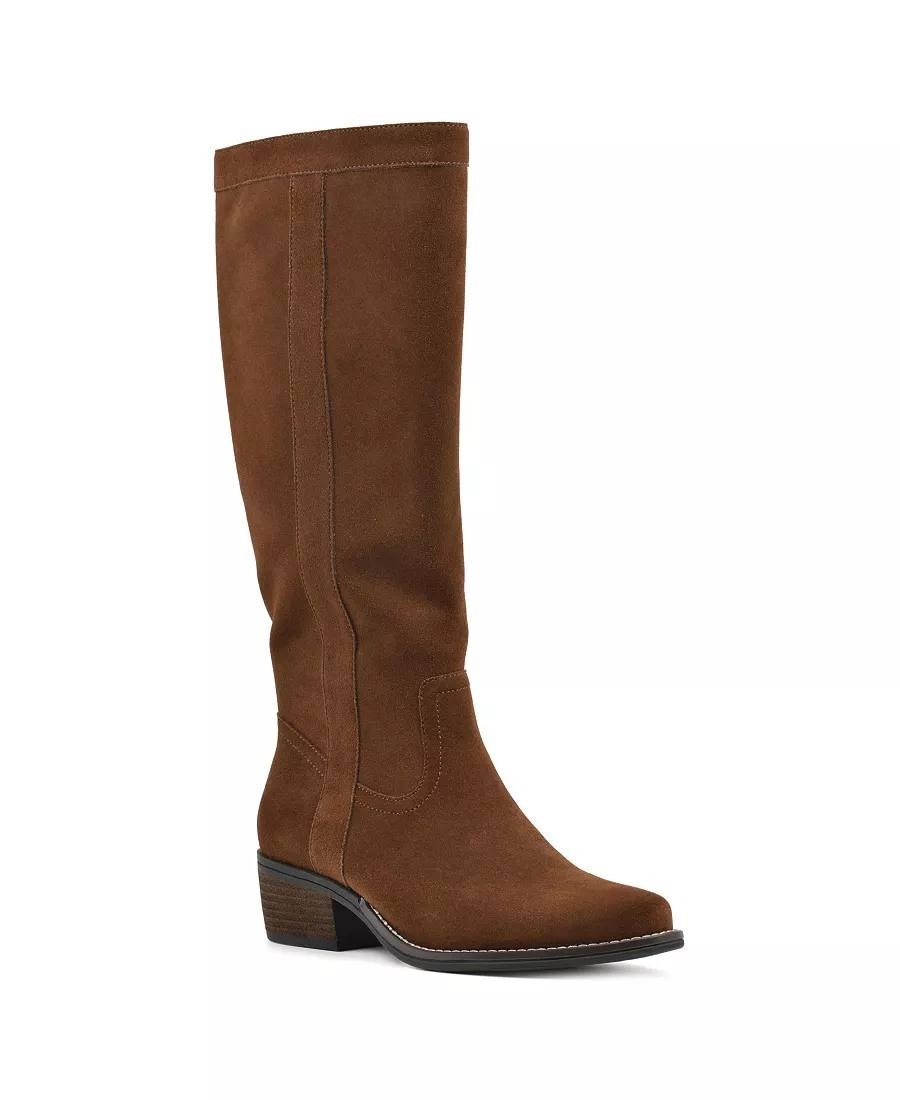 White Mountain Altitude Boots 7W Hazel Suede Knee‑High  Zip NIB msrp$149