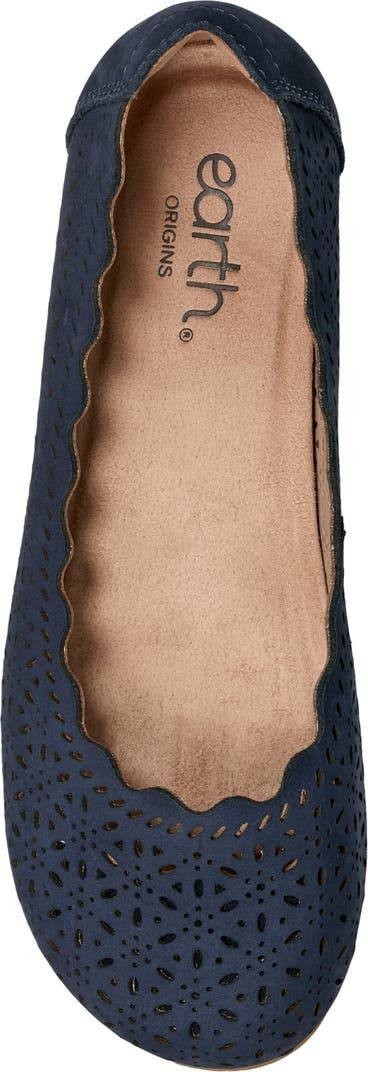 Earth Flats 9.5M Dark Blue Leather Comfort Shoes New in Box