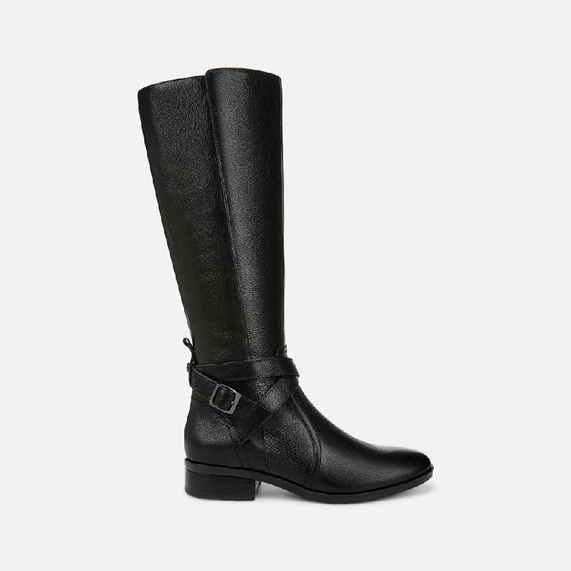 Naturalizer Rena 2 Boots 11W Black Leather Wide Calf Riding Style NIB msrp$325