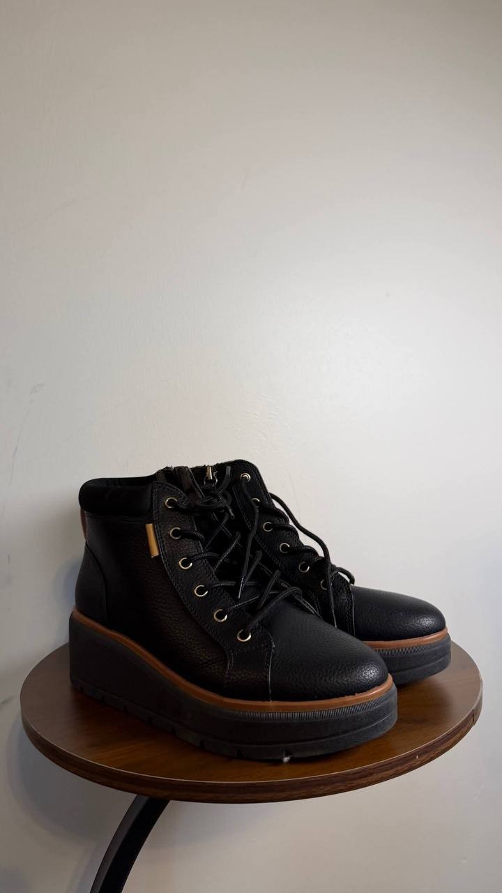 Dr. Scholl’s Nice Day Max Alpine Boots 7M Black Faux Leather Wedge NIB msrp$125