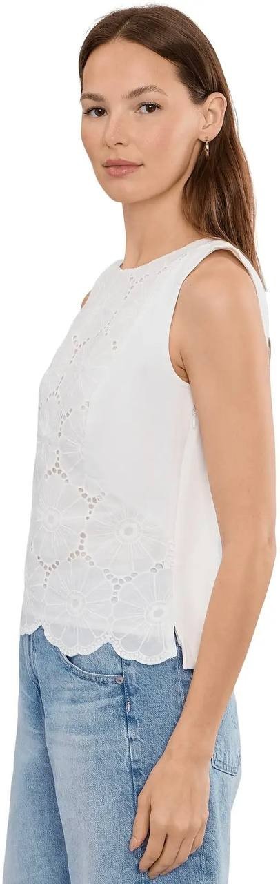 Vince  Camuto  Women’s  Embroidery  Front   Blouse  Ultra  White  14  NWOT  $89