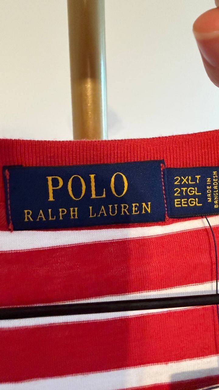 Polo Ralph Lauren Men’s Stripe T‑Shirt Red/White 2XLT $89.50 NWT