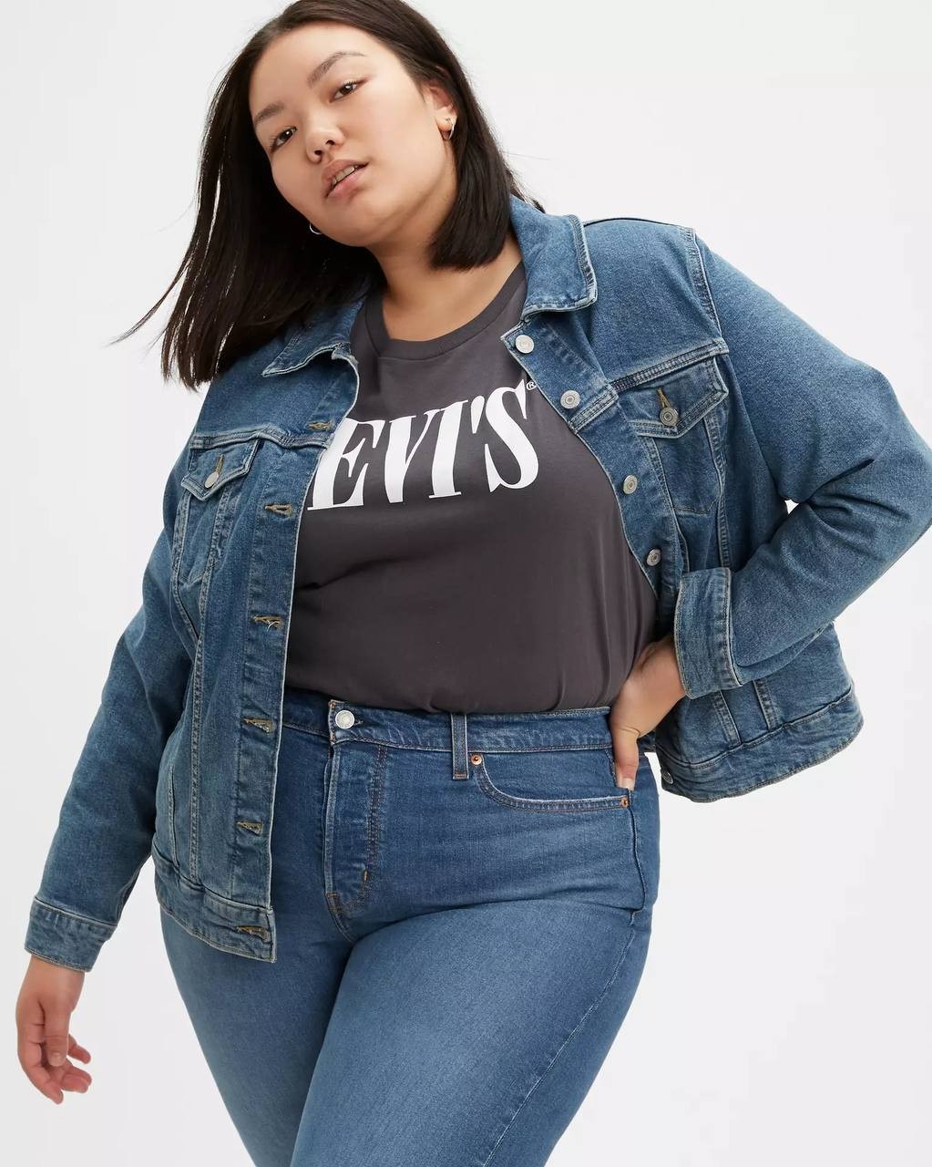 Levi’s Original Trucker Jacket Plus Size Medium Wash 1X NWT $79.50