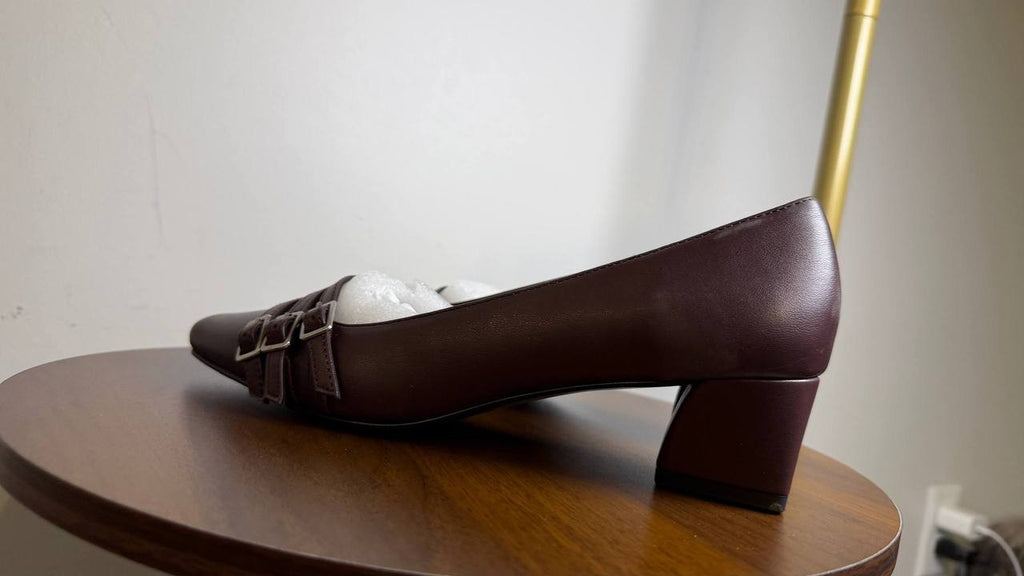Easy Street Enya Pump Burgundy Square Toe Block Heel Women’s 8M NWB $74.99