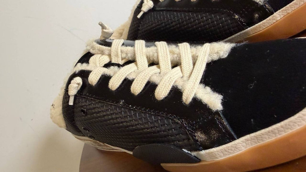 Dolce Vita Zantel Slip‑On Mule Sneakers Black Faux Fur Women’s 9.5 NWB $125