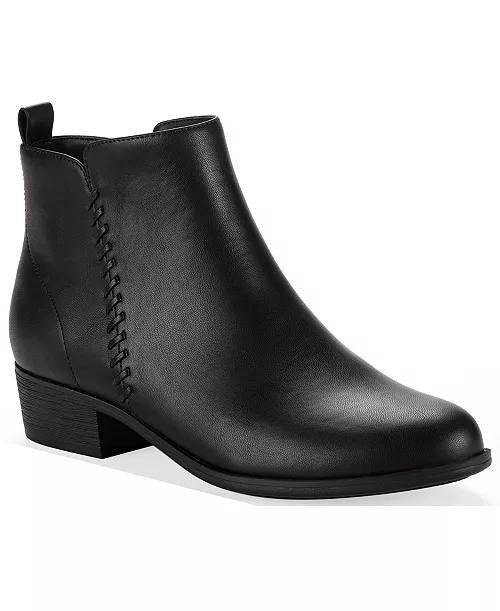 Style & Co Aidenn Block Heel Booties Black 8M Man‑Made $79.90 NWB