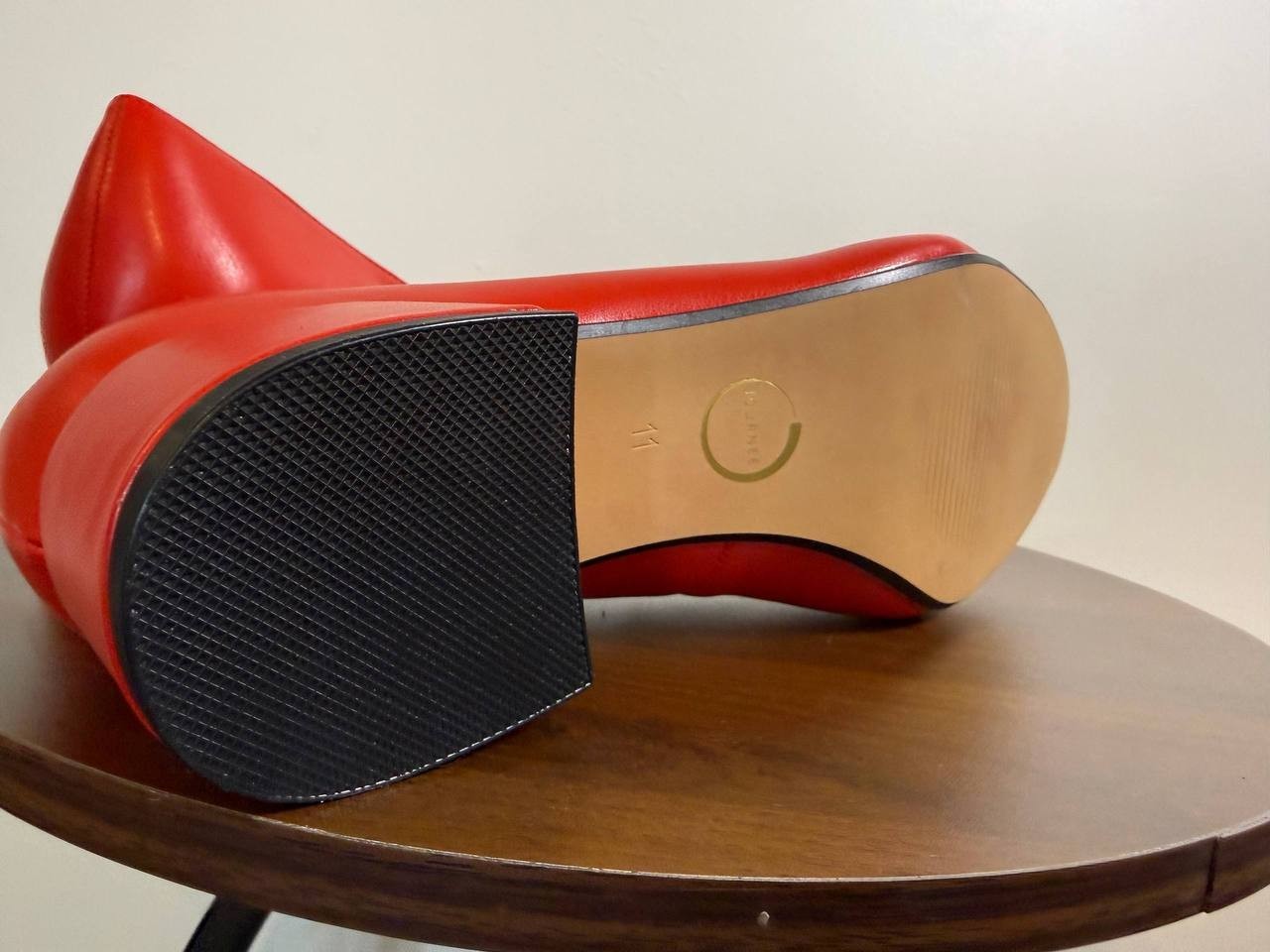 Journee Collection Saarii Slip‑On Block Heel Pumps – Red – Size 11W – NIB
