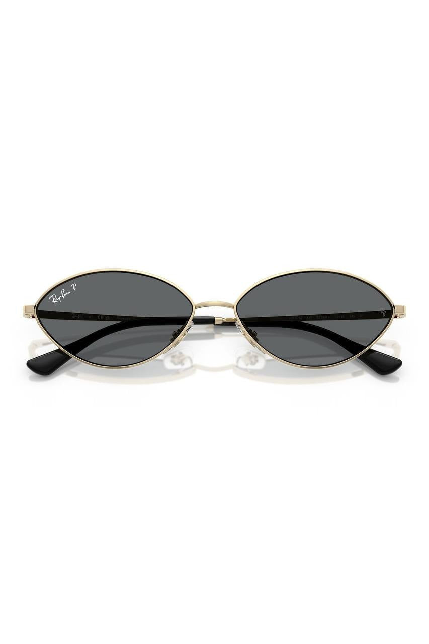 Ray‑Ban  Kai  59mm  Polarized  Oval  Sunglasses  Gold/Dark  Grey  NWT  $160