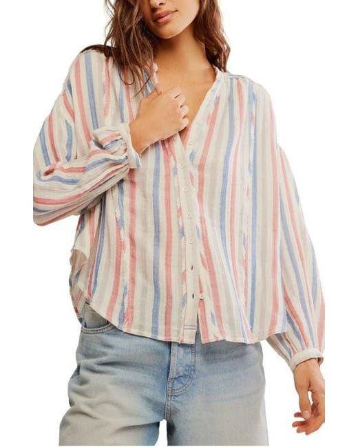 We The Free Valley Stripe Double Cloth Button‑Up Shirt – Ivory – S – NWT – $128