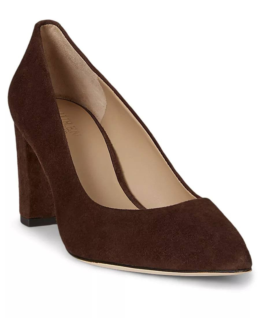 Lauren Ralph Lauren “Lanette”Brown Block Heel Suede Size 6B NIB msrp$155