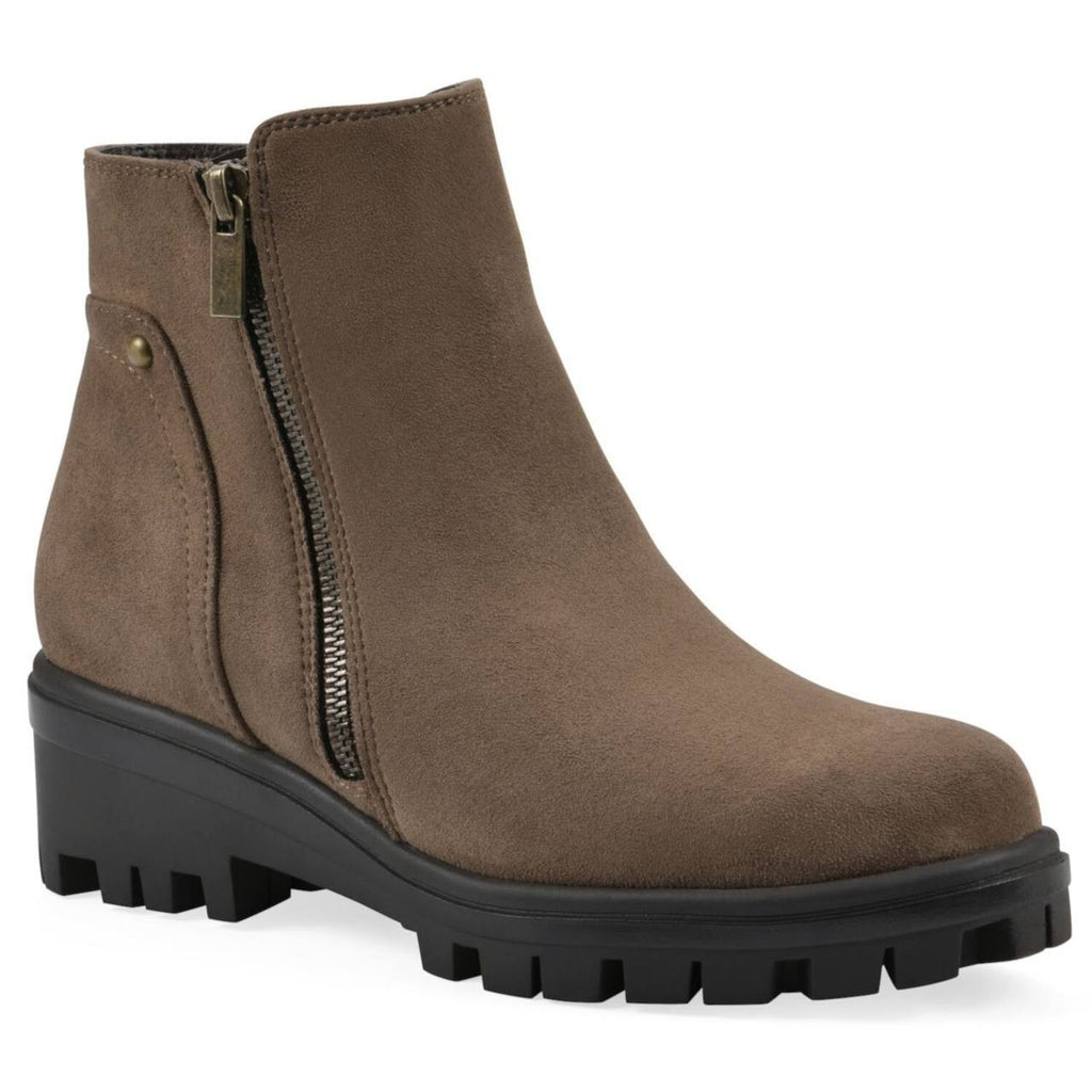 White Mountain Dark Taupe Polyurethane Block Heel Booties 8M NIB MSRP $99