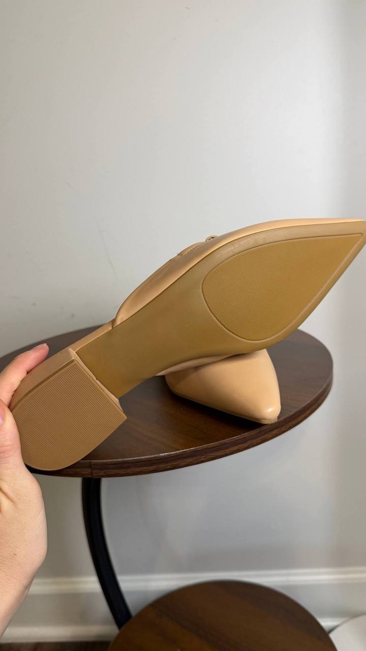 Jones New York Karise Pointed Toe Slip‑On Mules Natural Women’s 9M NWB $65