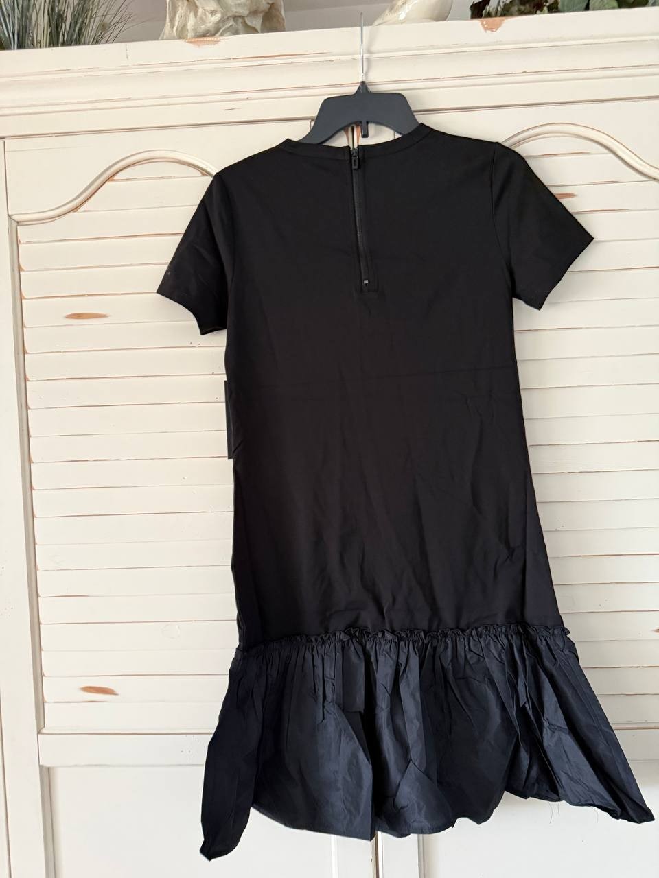 KARL LAGERFELD PARIS Taffeta-Hem T-Shirt Dress – Size XS – NWT – Black