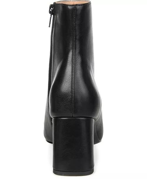 Journee Collection Women’s Haylinn Block Heel Dress Booties – Black – Size 11