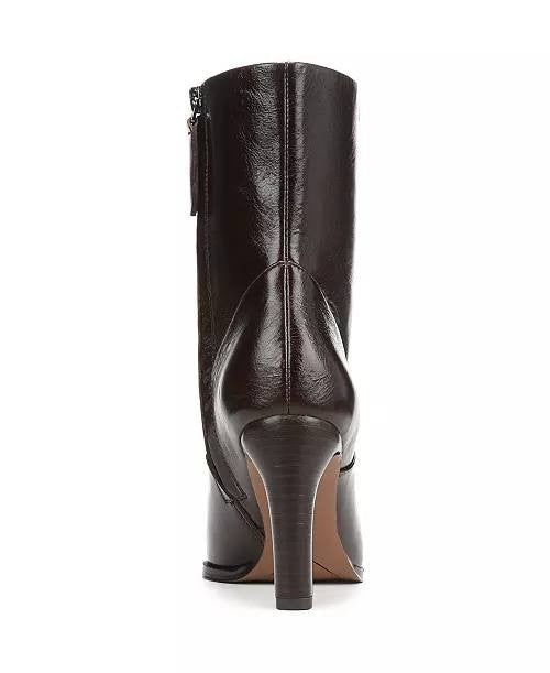 Franco Sarto Dark Brown Leather Dress Booties 8M NIB MSRP $215