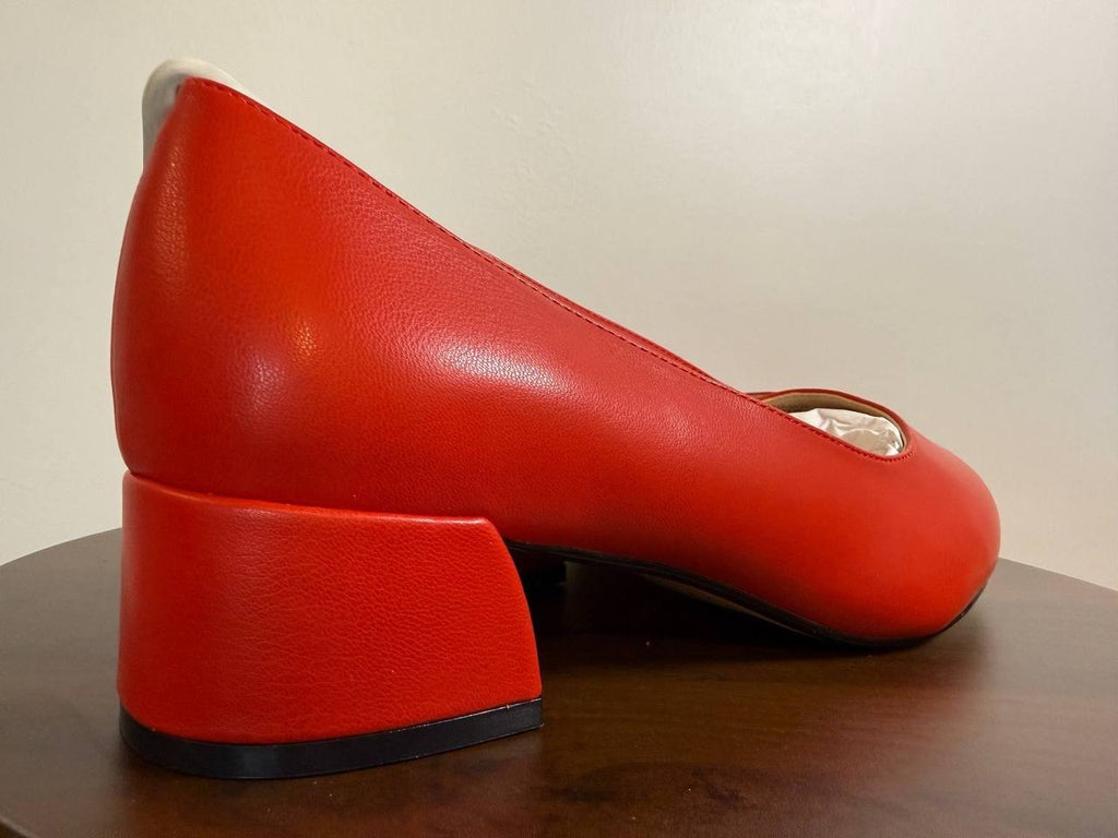Journee Collection Saarii Slip‑On Block Heel Pumps – Red – Size 11W – NIB