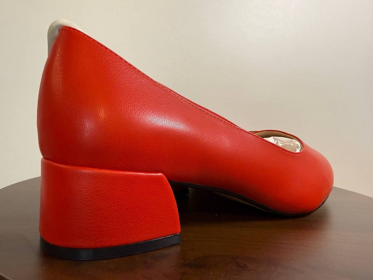 Journee Collection Saarii Slip‑On Block Heel Pumps – Red – Size 11W – NIB