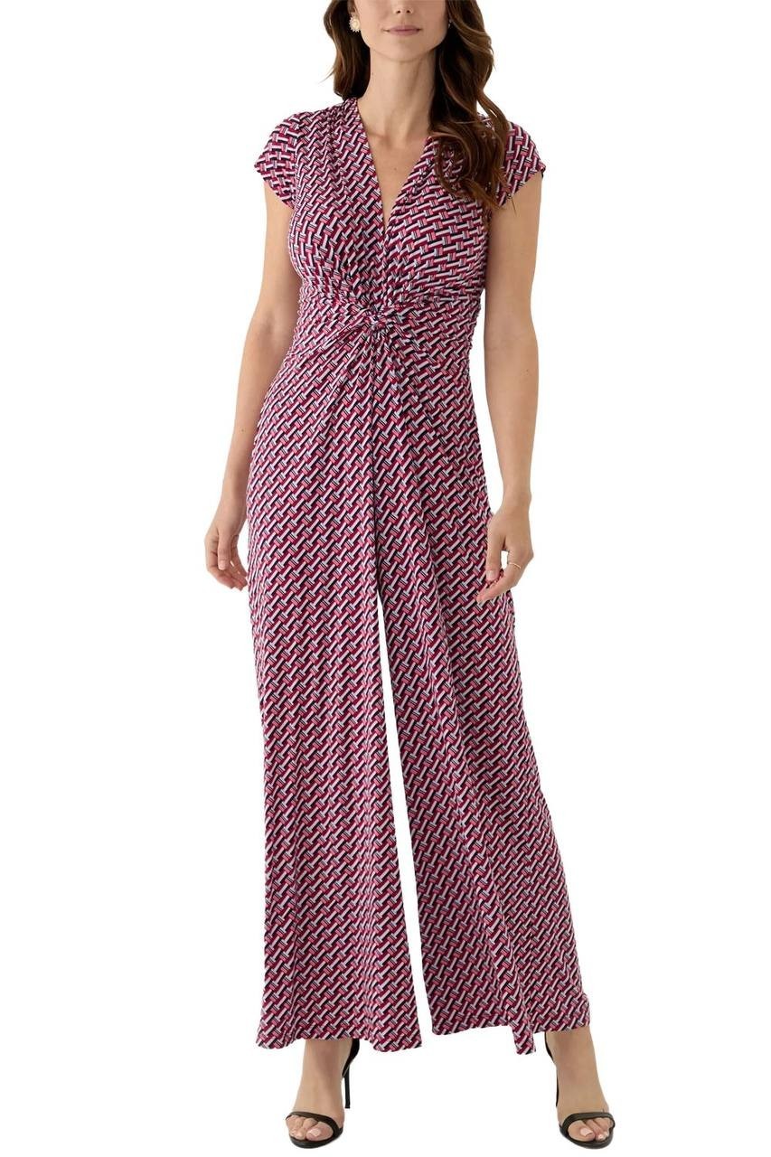 Vince Camuto Women’s Cap Sleeve Printed Maxi Dress Red Blue M $128 NWT