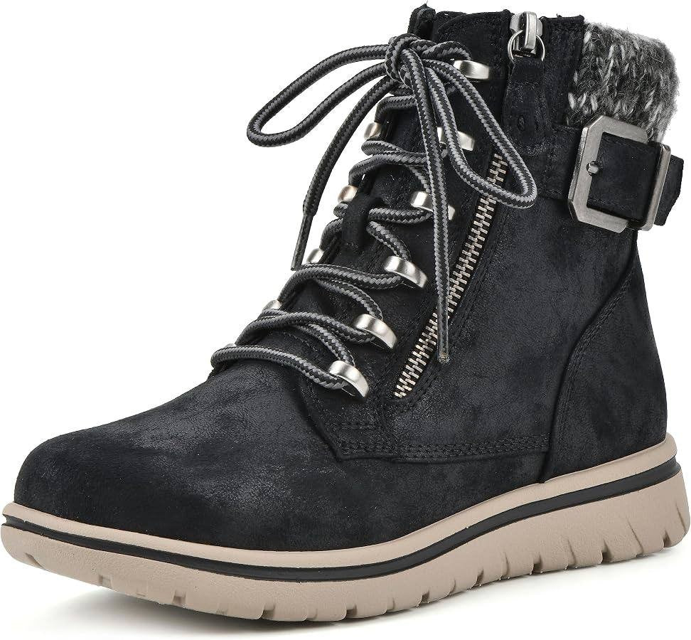 Cliffs  by  White  Mountain  Lace‑Up  Boots  Black  7.5  New  $89