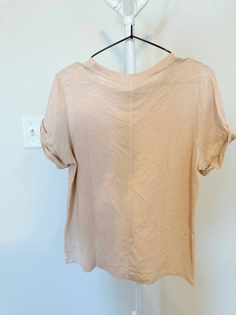 Sanctuary Perfect Roll‑Sleeve Cotton T‑Shirt – Beige – Size M – NWT – $49