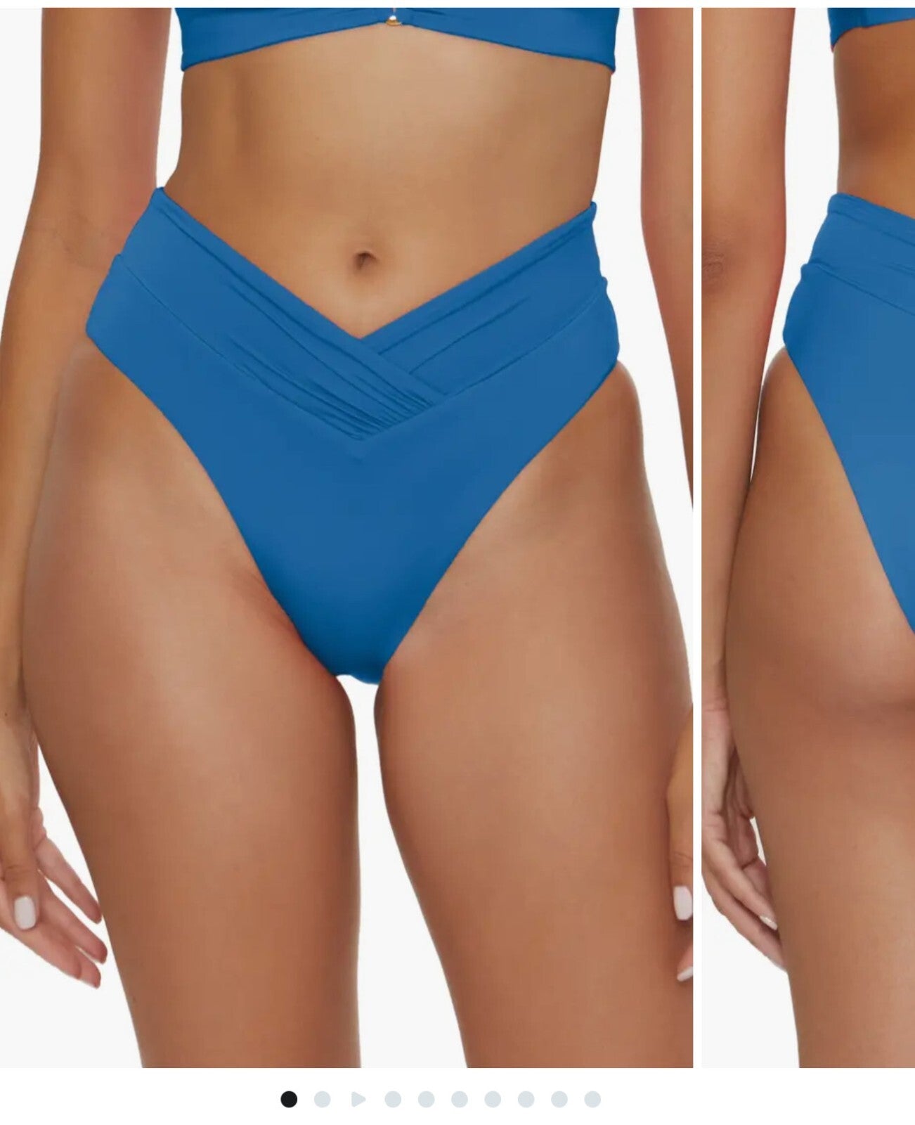 Becca and rebecca Color Code Women's High Waist Bikini Bottom Blue, Size M