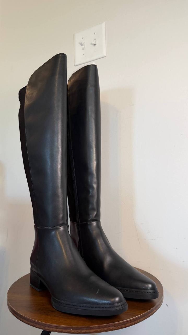 Michael Kors Lex Women’s Block Heel Boots Black 9.5WS Polyester $175 NWB