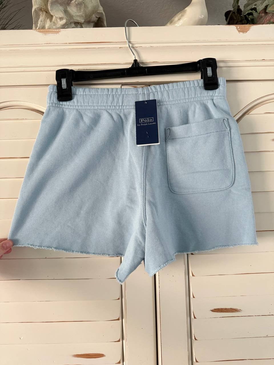 Polo Ralph Lauren Shorts XXS Blue Frayed Hem Drawstring Cotton NWT MSRP $110