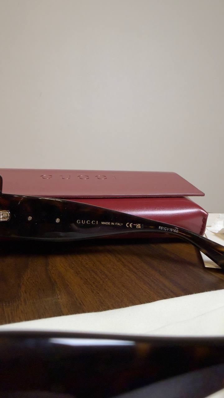 Gucci Rectangle Sunglasses Tortoise OS NWT $430.00