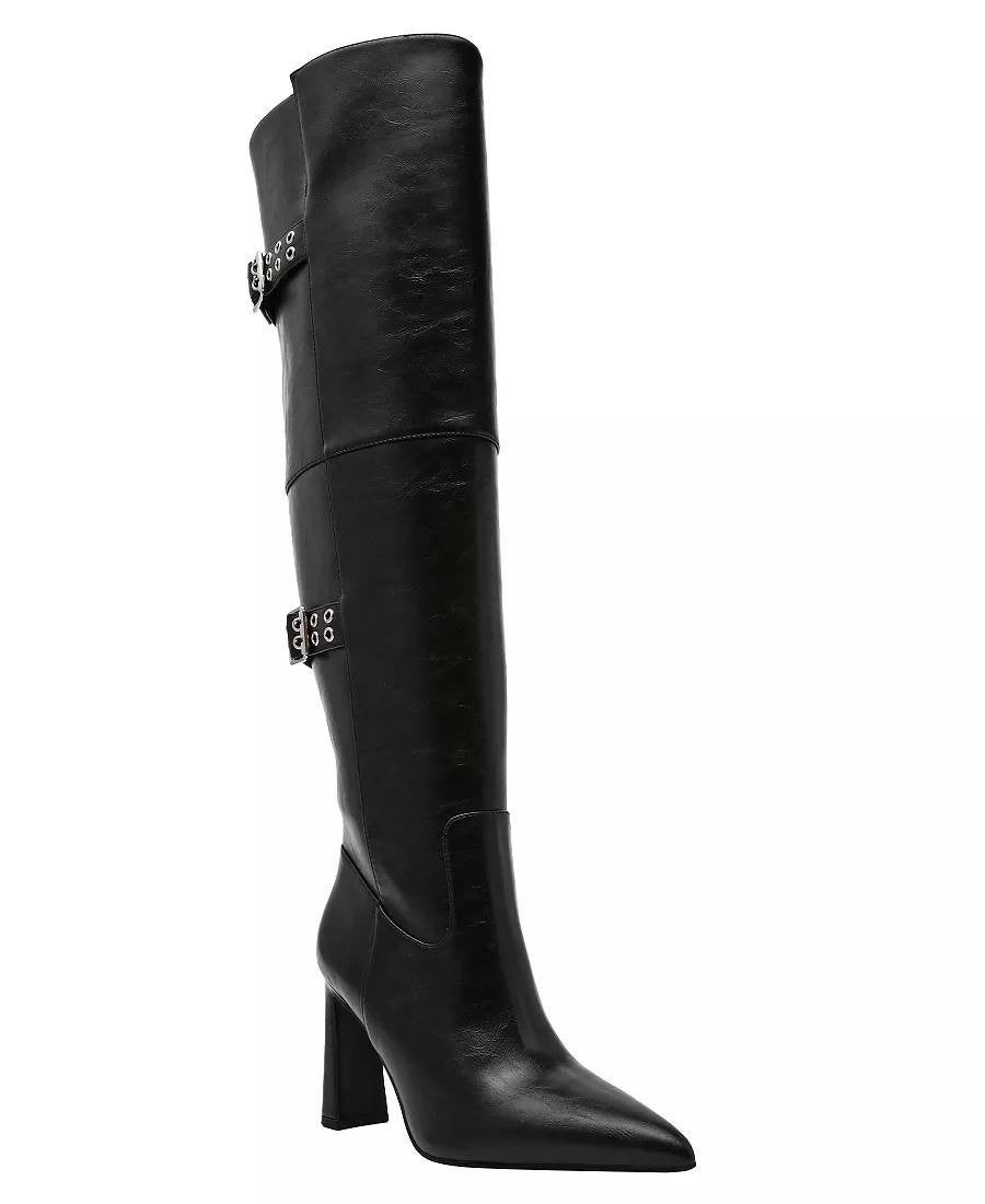 Wild Pair Knee High Boots 6.5M Black Beauty Man‑Made Block Heel NIB msrp$119