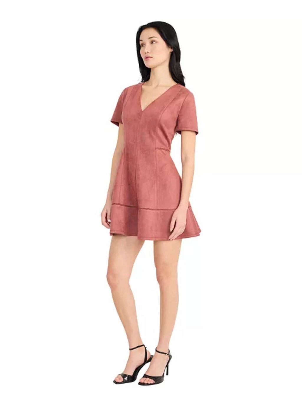 Donna Morgan Women’s V‑Neck Mini Dress – Pink – NWT – MSRP $138 – Sizes 0–16