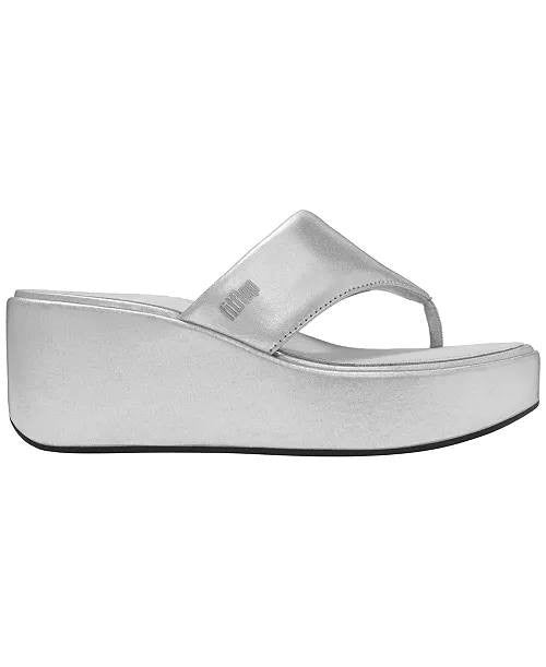 FitFlop  Platform  Wedge  Sandals  Silver  10  New  $85