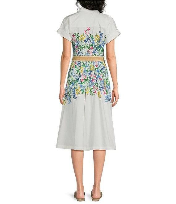 Karl Lagerfeld Paris Short-Sleeve Floral Dress Soft White Floral 4 NWT $179