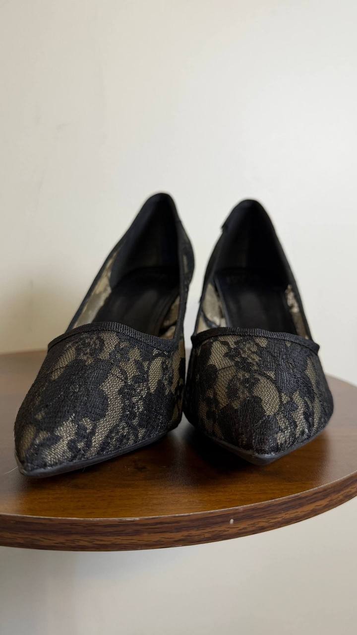 Jones New York Bevery Pointed Toe Pumps Black 8.5M Fabric MSRP $70 NWB