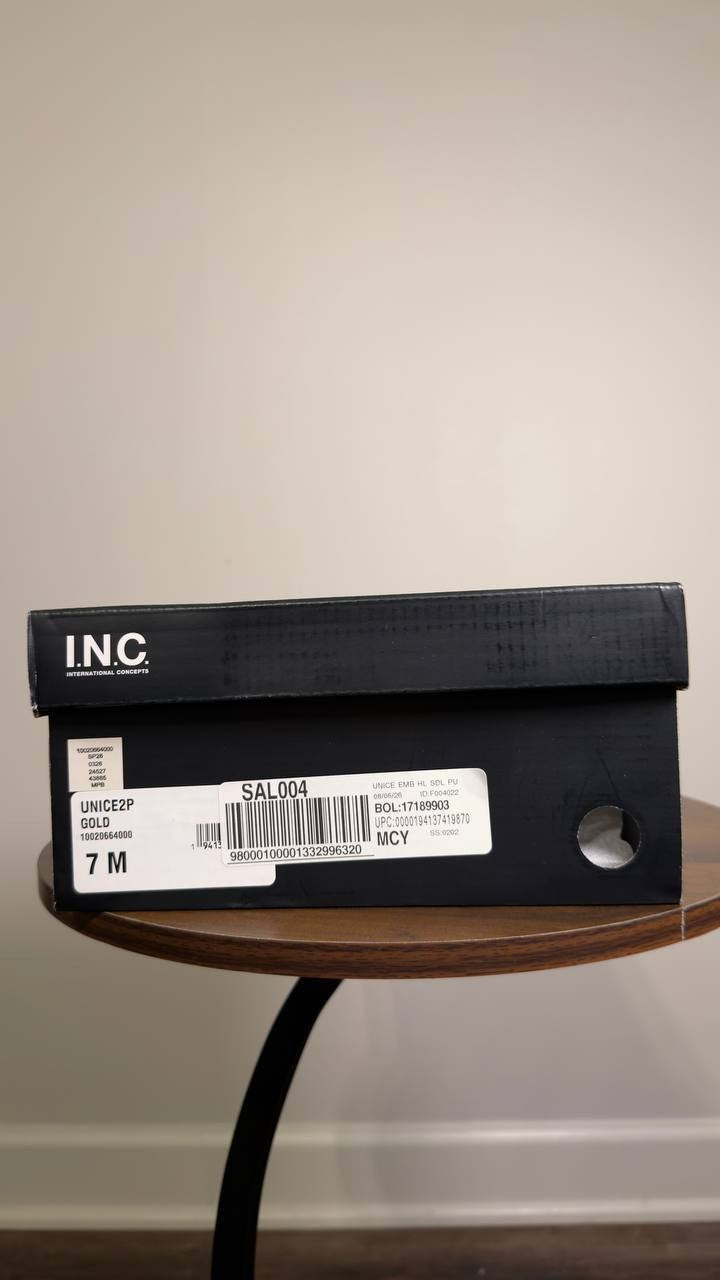 I.N.C.  International  Concepts  Dress  Sandals  Gold  7M  New  $80