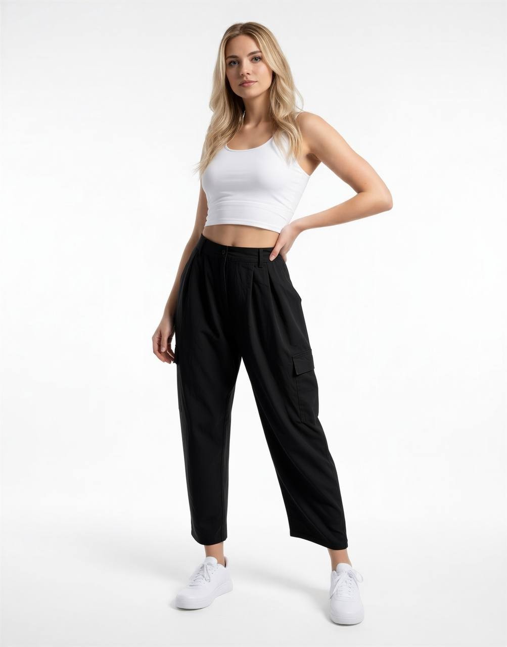 Hunter & Brown Pleated Cargo Pants – Size XL – Black – NWT