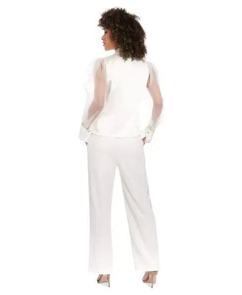 Muse Tuxedo Pants Ivory Stretch Straight Leg Dress Career 16 NWT $99