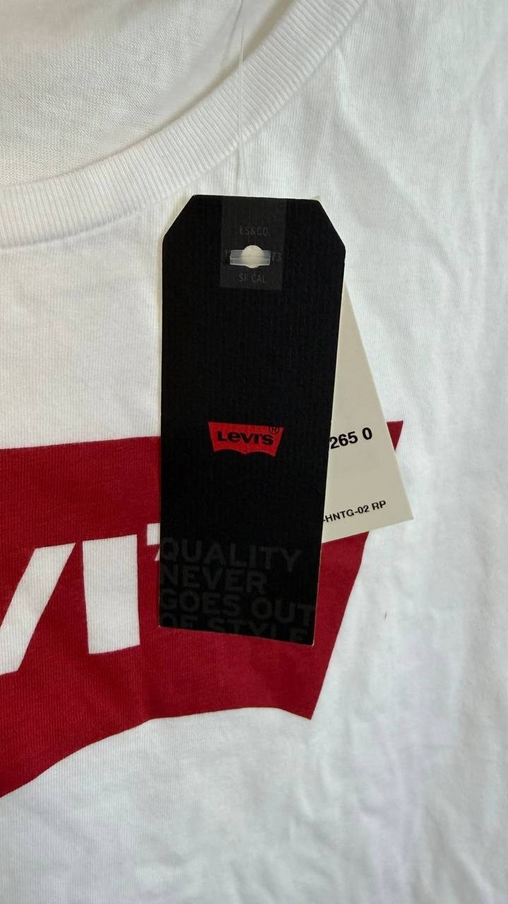 Levi’s Logo Perfect T-Shirt Plus Size 1X White Crewneck Cotton Tee NWT need wash