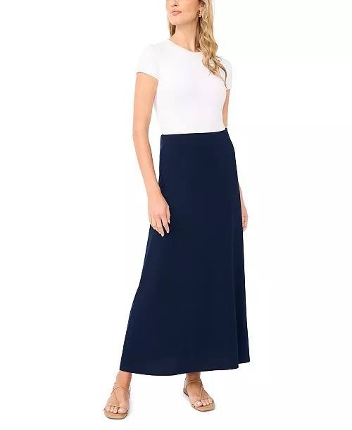 Vince Camuto Smooth Pull‑On Maxi Skirt Classic Navy S NWT $79