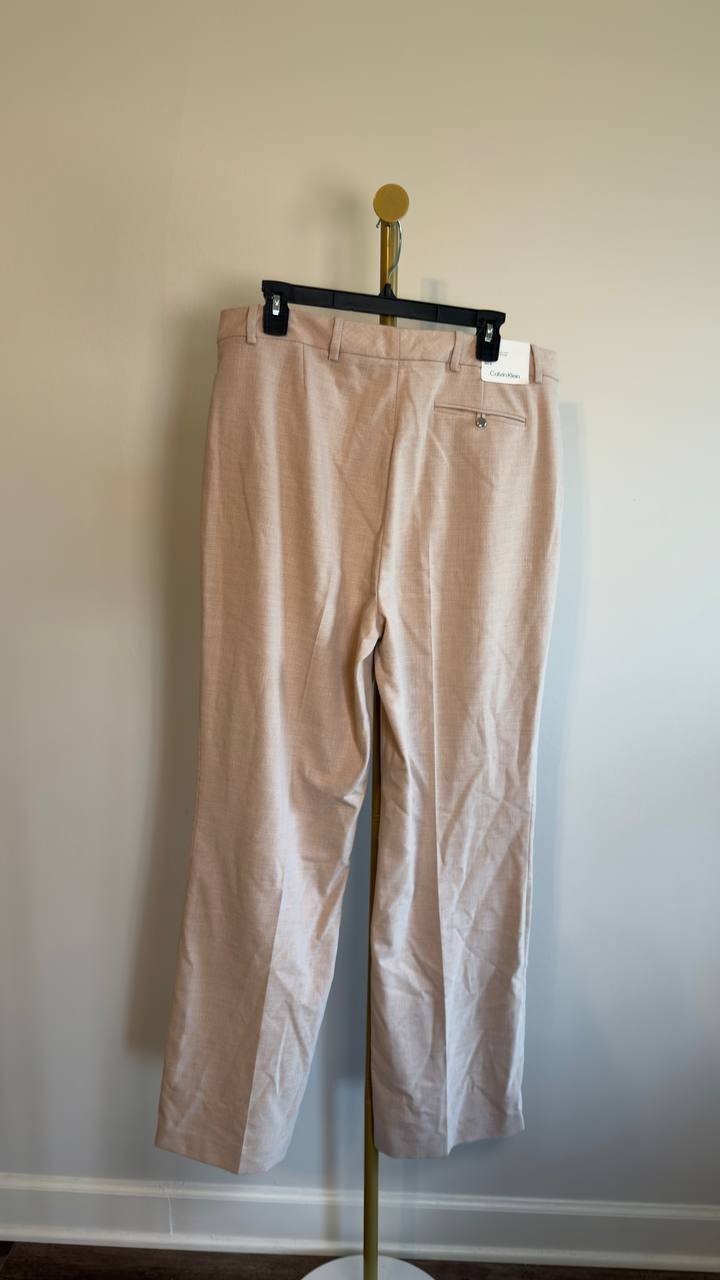 Calvin Klein High-Rise Modern Fit Pants Beige 16 NWT $99