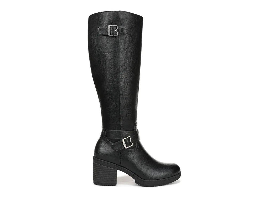 Dr. Scholl’s Prairie Riding Boots 7.5M Black Synthetic Block Heel NIB msrp $160